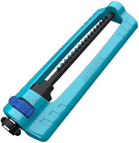 Aqua Joe Oscillating Sprinkler with Adjustable Spray, 16 Clog-Resistant Nozzles, Metal Base & 3600 Square Foot Coverage, Compatible with Garden Hoses - Image 2
