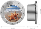 Mechanical Kitchen Timers for Cooking,Starfish on The Beach Printed 60 Minute Magnetic Countdown Timer,Cute Cooking Timers with Alarm,Stainless Steel Time Timer Manual No Batteries Required - Image 2