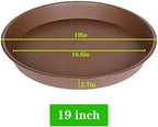 4 Pack of 18 19 inch Plant Saucer Drip Tray (16.6 inch Base), Heavy Duty Large Deep Plant Saucers for Pots, Bird Bath Bowls, Plastic Planter Water Trays for Indoors Outdoor (18", Chocolate) - Image 3