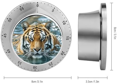 Tiger Swims in The Water Kitchen Timers for Cooking Chef Cooking Timer Clock 60-Minute Visual Timers Indoor Mechanical Accurate Countdown Timer No Batteries Required - Magnetic Backing - Image 2