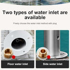 Floor Mounted Faucet Outdoor Water Pipe Vertical Fountain Irrigation Column,304 Stainless Steel Garden Water Column with Dual Faucet - Durable Freestanding Hose Stand, Anti-Freeze, 34x4in, I - Image 5