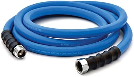 BluSeal Hot/Cold Water Rubber Garden Hose, 100% Rubber, Ultra-Light, Super Strong, 500 PSI, 50F to 190F Degrees, High Strength Polyester Braided (1" x 6') - Image 2