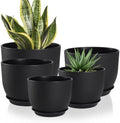 YNNICO Plant Pots 10/9/8/7.5/7 inch with Multi Mesh Drainage Holes by AFamilyofGardenLovers