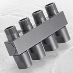 Brass Garden Hose Splitter 4 Outlet - Leak for proof Water Distributor with Flow Control Valves - Outdoor Faucet Manifold for Lawn Watering - 3/4 Inch Connection Black(Grey) - Image 3