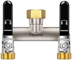 2-Way Garden Hose Splitter, Heavy-Duty Brass, 3/4" GHT, Black by Yayamz