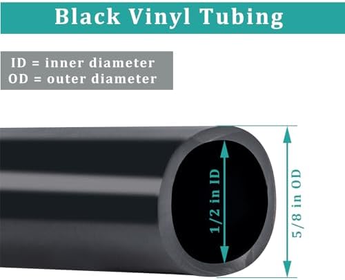 1/2" id - 100ft Black Vinyl Tubing Flexible PVC Irrigation Hose & 2 Clamps - Image 2