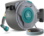 1/2" x 130 ft Retractable Garden Hose Reel, Heavy Duty Water Hose Reel by GILBEST