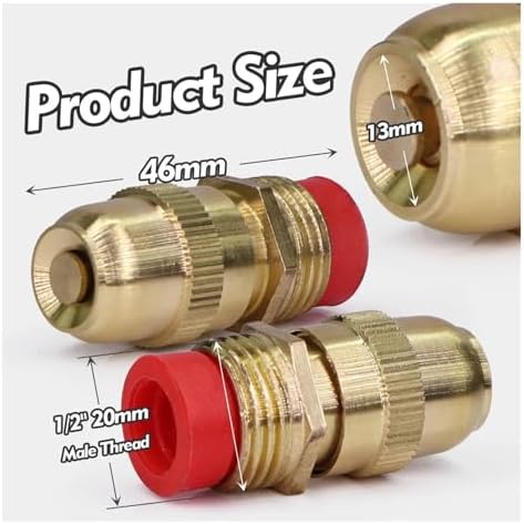 1/2 20mm Brass Sprinkler Nozzle Adjustable Flow Irrigation Sprayer Misting Watering Build-in Filter(1/2 inch 2pcs) - Image 4