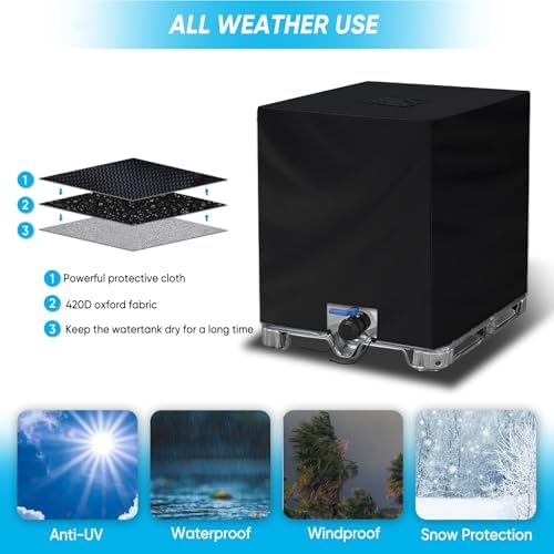NEVERLAND IBC Tote Cover 275 Gallon 420D Waterproof Water Tank Cover - Image 6