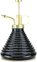 Plant Mister- Black Color Glass Bottle & Brass Sprayer (Matt Gold) by Purism+Style