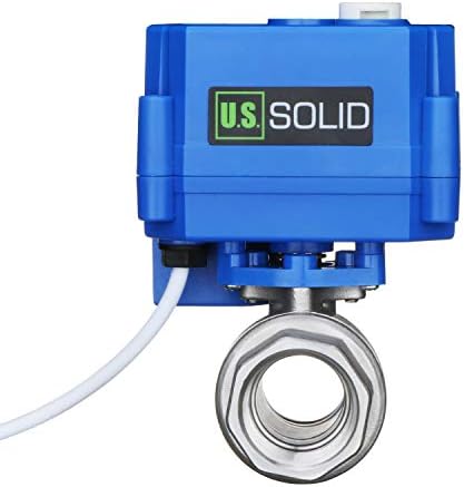 U.S. Solid Motorized Ball Valve- 3/4" NSF Certified 304SS Ball Valve with Manual Function, Full Port, 9-24V AC/DC and 2 Wire Auto Return Setup - Image 2
