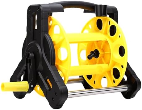 Generic Portable Garden Water Hose Reel Cart, Wall Mounted Water Pipe Storage Organizer Holds Up to 82ft of 5/8 Inch Hose, Heavy Duty Pipe Holder, Ideal for Garden Watering Car Washing (Black and - Image 3
