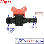 20pcs Drip Irrigation Valve 4/7 3/8/10/12/16/20 /25mm Pipe Garden Tap 1/2" 3/4" Male Thread Water Hose Barb Connector(M) - Image 2