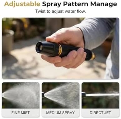 Garden Hose Sprayer, High Pressure Adjustable Tool for Car Outdoor Cleaning - Image 6