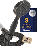 HammerHead Metal 3-Spray Shower Head with Handheld High Pressure, Long Hose by HammerHeadShowers