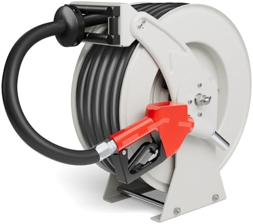 Fuel Hose Reel 3/4" x 50', Retractable Diesel Reel with Fueling Nozzle by Brearo