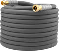 Heavy Duty Premium Garden Hose 125ft x 5/8", 300PSI Working, 1000PSI Burst, Hybrid Rubber Water Hose with Transparent Swivel Handle - Hot/Cold Water - Five Layered Braiding with Brass fittings (Grey) by Unknown