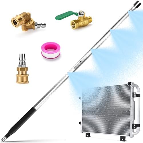 24" & 48" Radiator Cleaning Wand Set, 8 Nozzle Tips Pressure Washer Wand with Adapter Set, Water Air Cleaning Wands for Cars, Trucks, Trailers (24 inch) by GADFISH