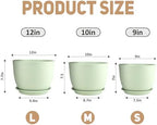 YNNICO Plant Pots 12/10/9 inch Set of 3, with Multi Mesh Drainage Holes - Image 2