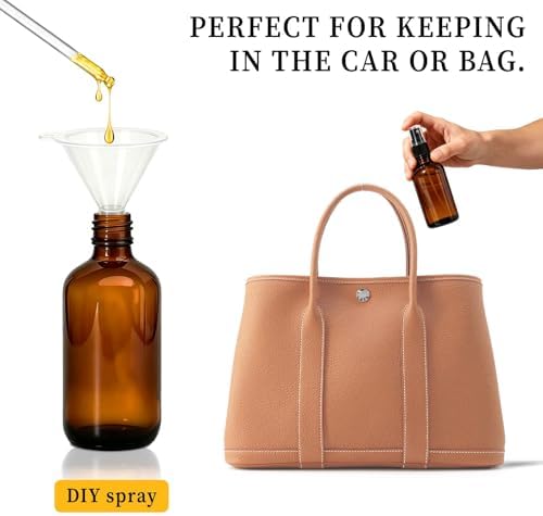 4oz Amber Glass Spray Bottles for Essential Oils with Funnels, Label&Marker - Image 4