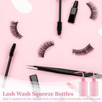Lash Wash Bottles Set Of 6, 250Ml/8.45Oz Plastic Squeeze Bottles With Curved Nozzle, Leak-Proof With Scale For Eyelashes, Plants, And Lab Cleaning - Image 4