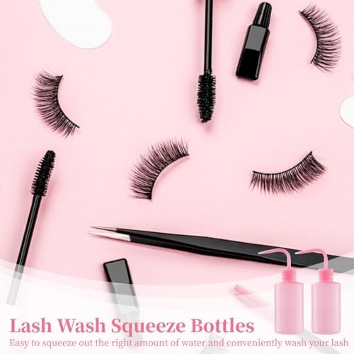 Lash Wash Bottles Set Of 6, 250Ml/8.45Oz Plastic Squeeze Bottles With Curved Nozzle, Leak-Proof With Scale For Eyelashes, Plants, And Lab Cleaning - Image 4