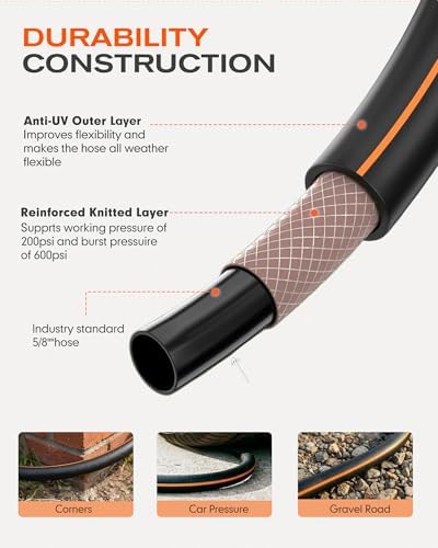 Heavy Duty Hybrid Rubber Garden Hose 20FT, 5/8" - Image 2