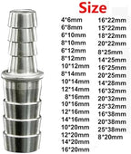 Hose Connector 10pcs 304 Stainless Steel 2 Way Barbed Pipe Fitting Reducer Straight Connector Pagoda Joint Hose Barb, for Home Garden Hose Connectors Accessories(8mm - 16mm) - Image 2