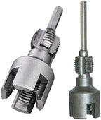 Pipe Thread Cutting Tool, Electric Drill Compatible Pvc Pipe Threader Kit, Thread Trimming and Angle Bolt Repair Tool, Garden Hose Thread Die, 1/2", 3/4" (A+B) - Image 2