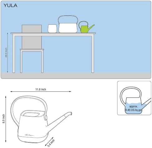 YULA Watering Can for Houseplants, White and Pistachio, 1.7 L - Image 3