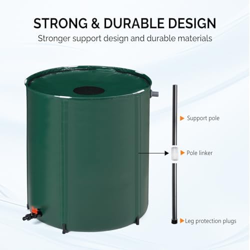 VINGLI 66 Gallon Collapsible Rain Barrel, Portable Water Storage Tank, Rainwater Collection System Downspout, Water Catcher Container with Filter Spigot Overflow Kit - Image 3