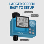 TiFFCOFiO Programmable Water Volume Control Sprinkler Timer, Water Duration Control Hose Timer with Water Meter, Auto and Manual Watering for Irrigation, Garden and Drip System - Image 2