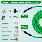 Sewer Jetter Kit for Pressure Washer,Water Jet Drain Cleaning Hose with Corner Rotating Button Spring Nose 1/4" NPT Sewer Cleaning Tool High-Pressure Nozzles,5800 PSI 50 FT - Image 4