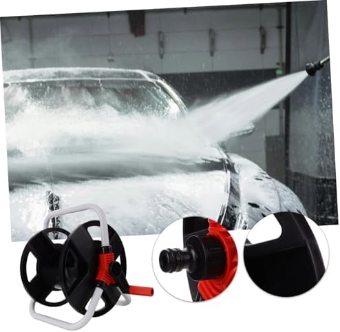 Freestanding Hose Reel Holder with Coiling Mechanism for Outdoor Storage - Image 4