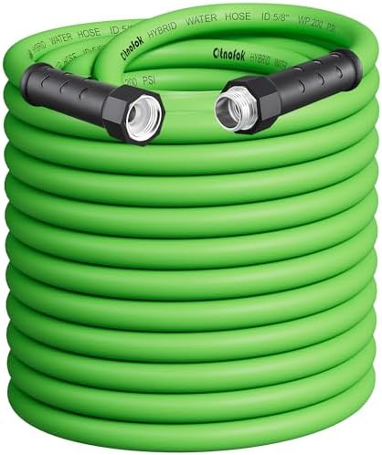 Rubber Garden Hose 100 ft, 5/8" Lightweight Water Hose, Aluminum Fittings by otnofok