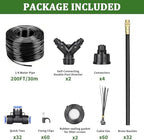 200Ft 1/4” Drip Irrigation System – Drip Irrigation Kit & Garden Watering System with 32 Pcs 360° Adjustable Copper Nozzles, Automatic Mist Spray for Raised Bed, Lawn, Garden & Potted Plants - Image 6