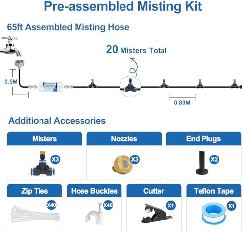 Misters for Outside Patio,Cooling System,65FT|20M. - Image 4