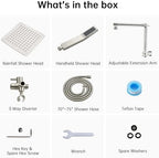 G-Promise All Metal 10 Inches Rainfall Shower Head with Handheld Combo - Image 6