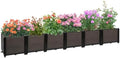 Large Raised Planter Box Outdoor Self Watering 94.4"x15.7"x14.2", Deep Raised Garden Bed - Elevated Garden Box with Drainage Plug, Rectangular Garden Planter Perfect for Patio Balcony Deck by CiaoStilista