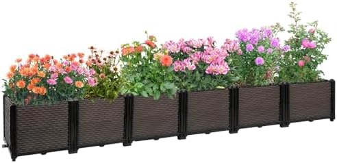 Large Raised Planter Box Outdoor Self Watering 94.4"x15.7"x14.2", Deep Raised Garden Bed - Elevated Garden Box with Drainage Plug, Rectangular Garden Planter Perfect for Patio Balcony Deck by CiaoStilista
