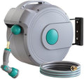 1/2" x 100 ft Retractable Garden Hose Reel, Any Length Lock & 180°Swivel by GILBEST