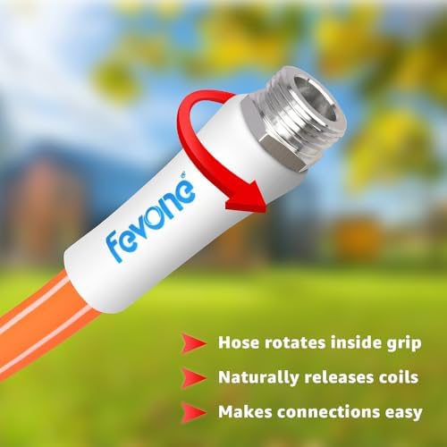 FEVONE 50 ft Hybrid Polymer Garden Hose, Heavy Duty Water Hose - Image 5