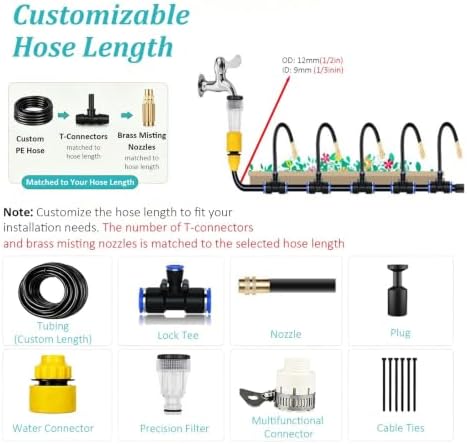 Heavy Duty Plant Misting Watering System with Bending Flexible Hose - Image 2