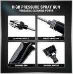 High Pressure Spray Gun Kit with Adjustable Nozzle and Foam Cannon, 3 Metal Connectors, Ergonomic Handle, ABS and Iron Construction, 13.8 x 6.7 in / 35 x 17 cm, for Car Washing and Garden Cleaning - Image 5