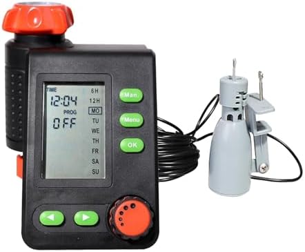 LCD Display Solenoid Valve Irrigation Timer, Garden Water Timer Standrad Controller System and Rain Sensor Or Humidity Sensor (Color : Silver, Size : with rain Sensor) - Image 2