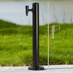 Outdoor Stainless Steel Square Water Column Fountain - Freestanding Hose Stand with Faucet, Decorative Garden Water Feature for Irrigation and Washing - Image 2