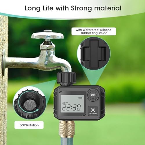 Sprinkler Timer 1 Zone, NH3/4 Inch Programmable Automatic Irrigation Controller Faucet Garden Hose Water Timer for Lawn Watering, Potting Drip Irrigation, Yard, Outdoor - Image 3