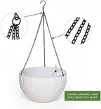 Dexceder 9 Inch Self Watering Hanging Planter (White) - Image 5