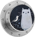 Mechanical Kitchen Timers for Cooking,Indigo Animal Printed 60 Minute Magnetic Countdown Timer,Cute Cooking Timers with Alarm,Stainless Steel Time Timer Manual No Batteries Required by Unknown