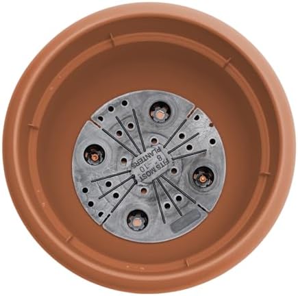 Bloem Ariana 10" Plastic Self-Watering Planter, Terra Cotta, 4-Pack - Image 6